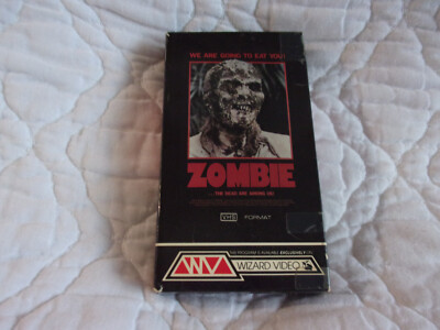 ZOMBIE VHS WIZARD VIDEO 1981 RED LABEL LUCIO FULCI HORROR GORE IAN