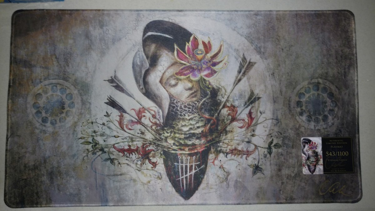 Seb Mckinnon Eternal Lotus Playmat Kickstarter Signed Stitched w