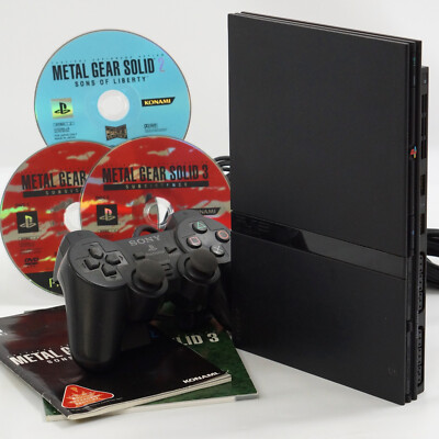 PS2 Slim Console System Black SCPH-75000 CB Game -NTSC-J