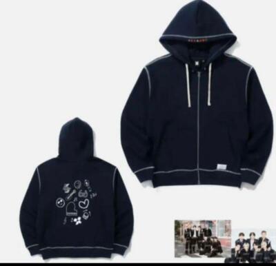 BTS Permission To Dance On Stage Zip Up Hoodie Navy Size M