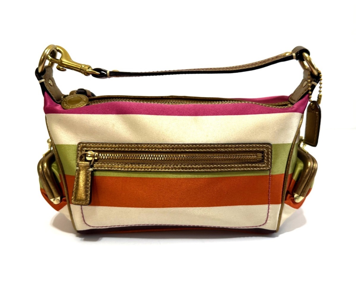 MINT Coach Y2K Ltd Ed Multicolor Legacy Kisslock Pouch Tote Bag