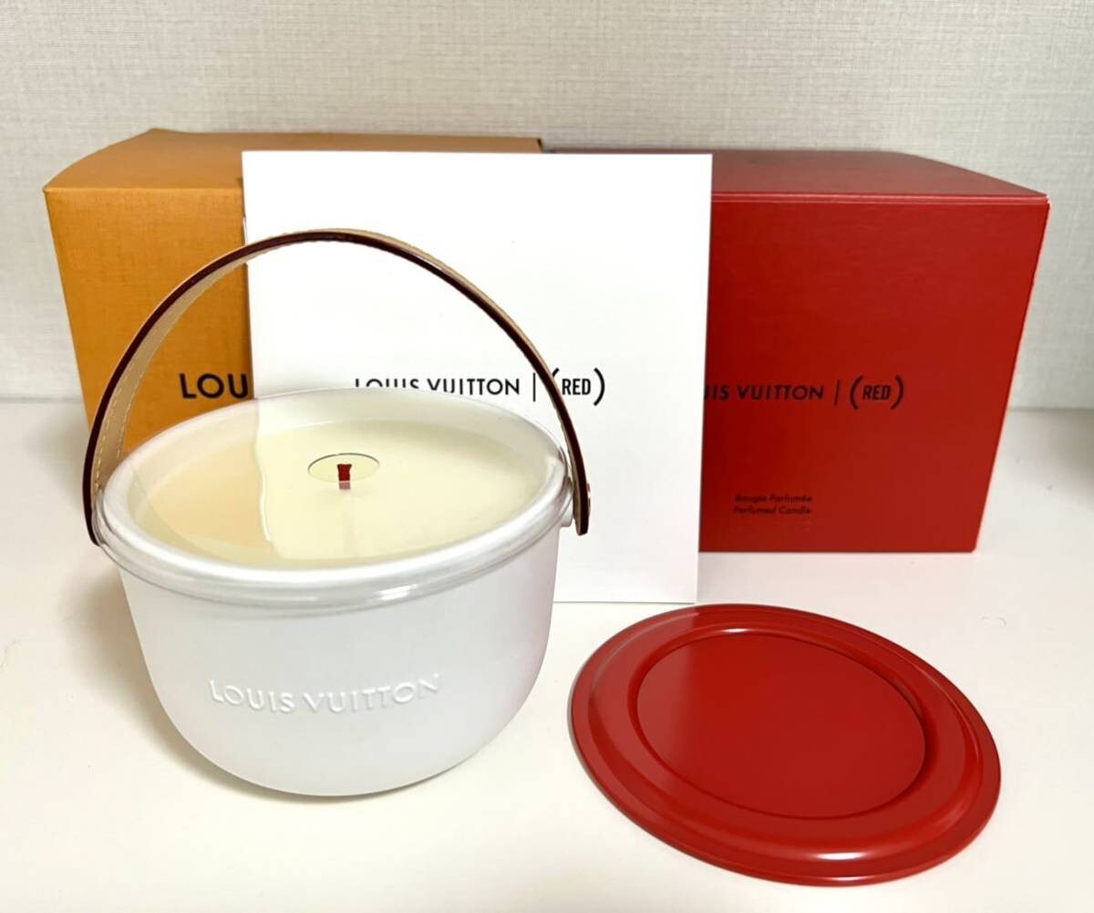 LOUIS VUITTON RED medium candle Scented Leather Handle w/Box