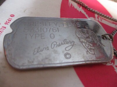 Vintage 1956 On Orig Card ELVIS PRESLEY Dog Tag Elvis Presley