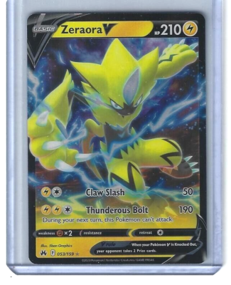 Zeraora V 053/159 HP210 Crown Zenith Ultra Rare Holo Pokemon TCG