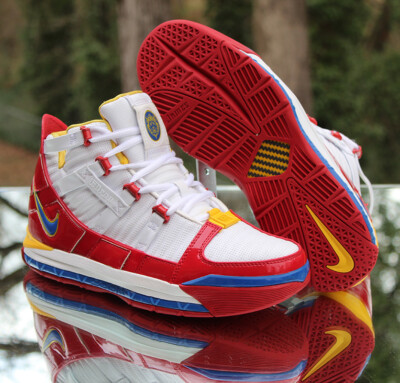 Nike Zoom LeBron 3 SuperBron Men's Size 8 White Varsity Red Custom
