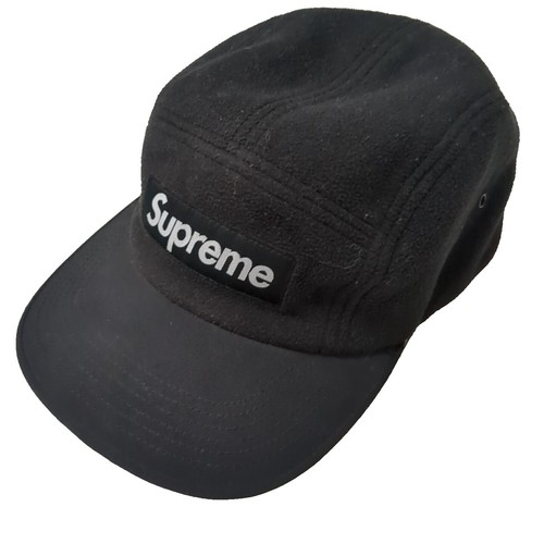 SUPREME Leopard Polar Fleece Earflap Camp Cap GREY Hat Small