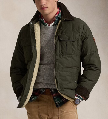 Polo Ralph Lauren Men's Logo Water-Repellent Ripstop Down Shirt