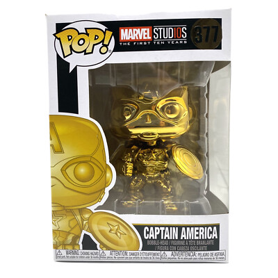 Marvel Studios 10 Years Captain America Gold Vinyl Figure 377 by