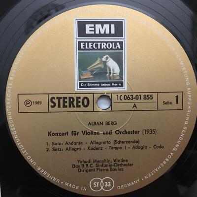 M513 Berg Violin Concerto Bartok Menuhin Boulez EMI 1 C 063-01 855