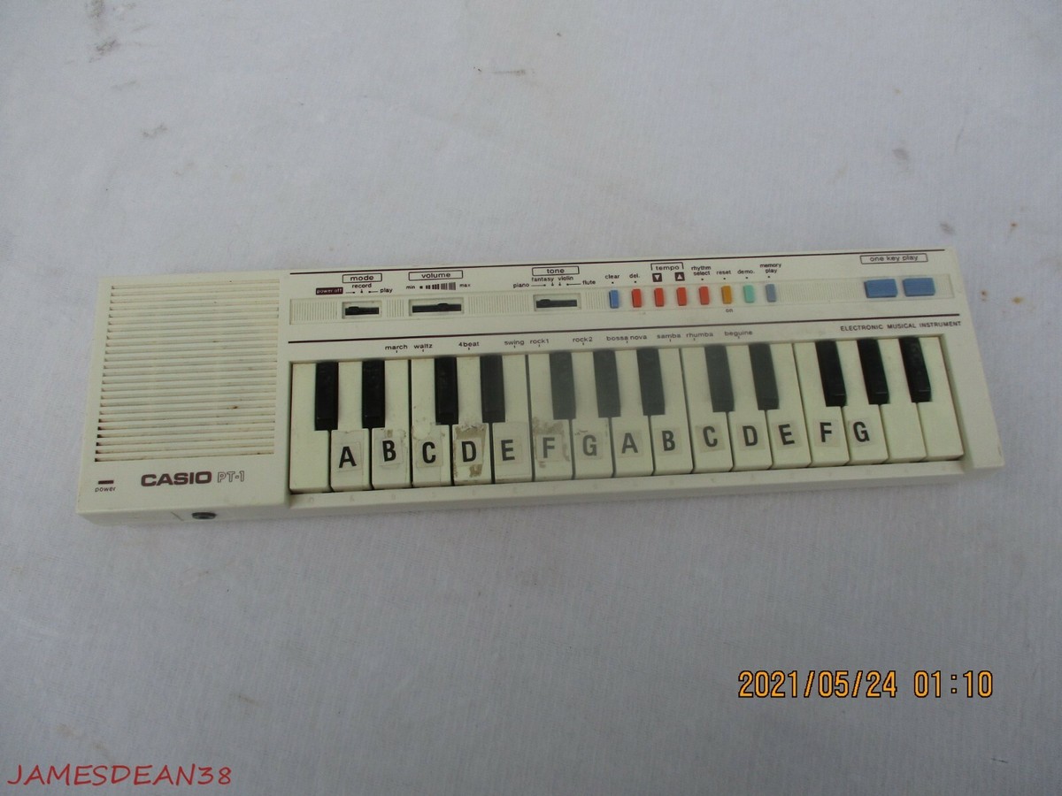 Vintage Casio PT-1 Mini Keyboard Synthesizer Made In Japan Ivory