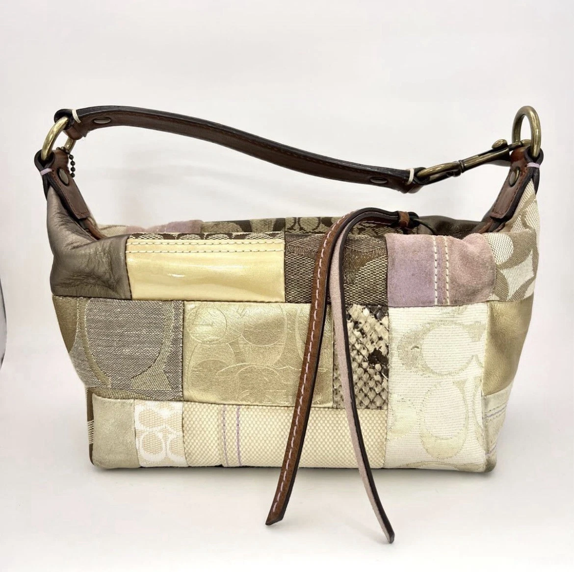 Coach Patchwork Canvas Exterior Satchel/Top Handle Bag Handbags