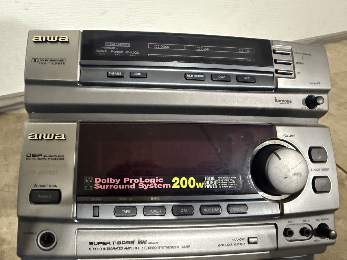 Aiwa NSX-AVH80 Stereo System CD Cassette Receiver Speakers Dolby