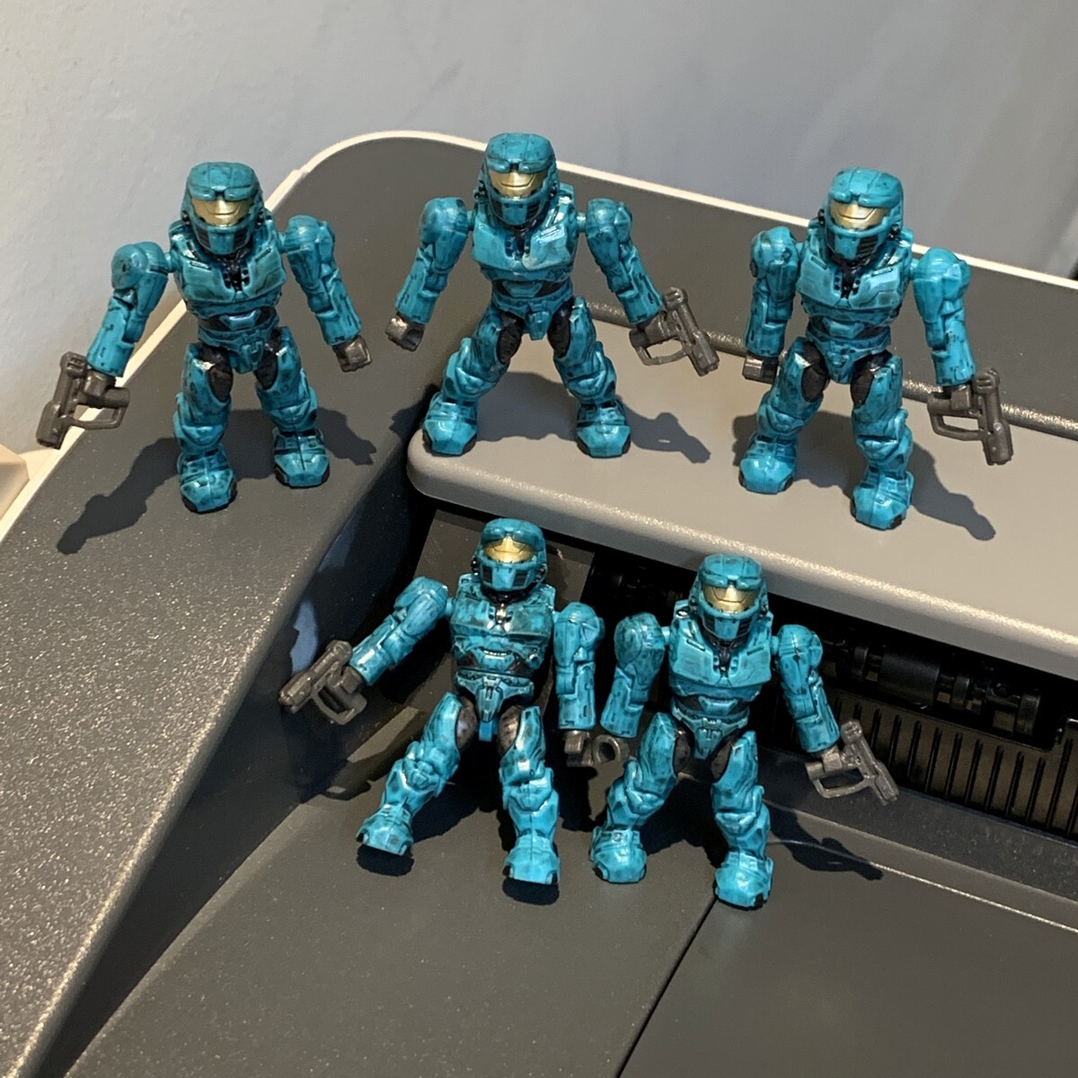 5pcs Halo Mega Bloks UNSC Cyan Spartan Teal Blue 99034 Action