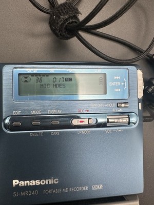 Panasonic SJ-MR240 Portable MD Recorder WALKMAN Blue Tested