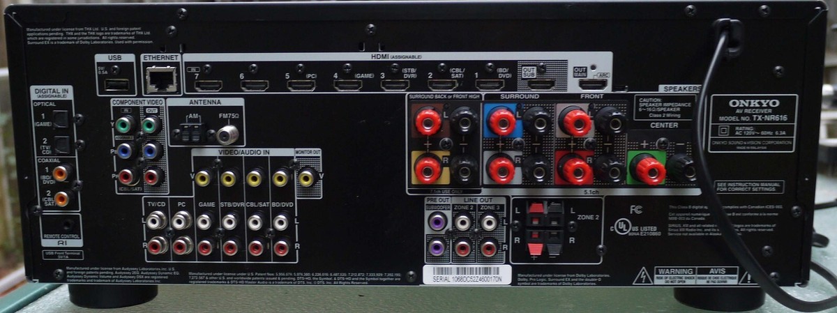 Onkyo TX-NR616 WRAT Network AV Receiver Surround Multi Zone 7 HDMI