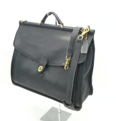 Coach 1327 313 Vintage Black Briefcase/Laptop Bag w/Turnlock | eBay