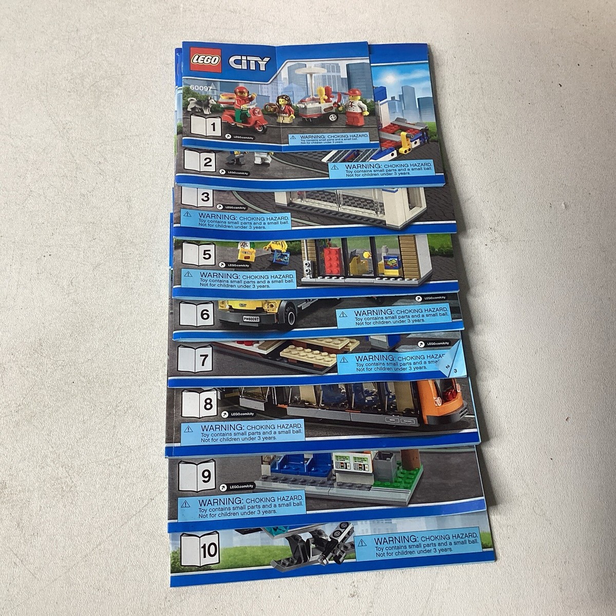 Manual BOOKS ONLY 1-3, 5-10 Lego 60097 City Square traffic