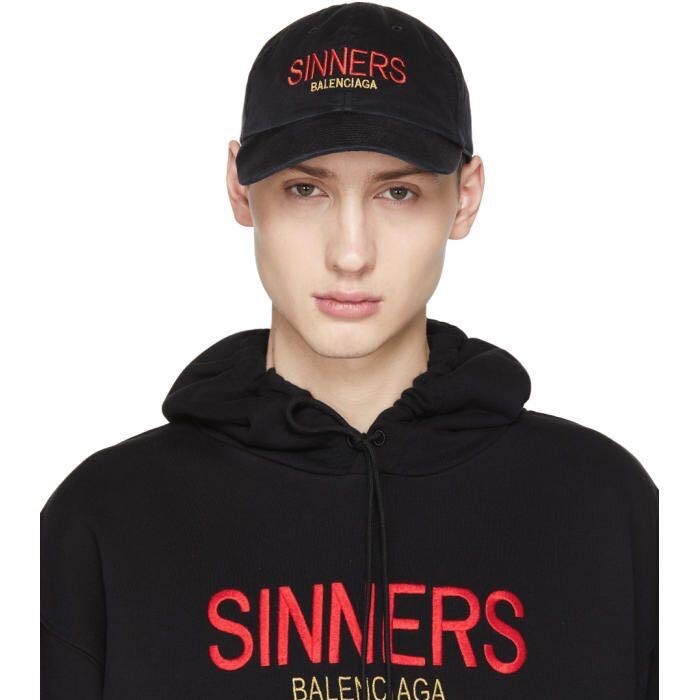 New With Tags RARE Balenciaga Sinners Collection Embroidered Black