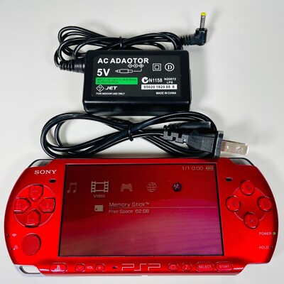 Sony PSP 3000 Radiant Red OEM + official 4GB Memory + Charger