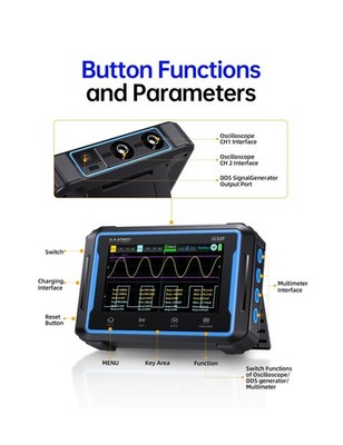 FNIRSI 2C53P Handheld Tablet Oscilloscope Multimeter DDS Signal