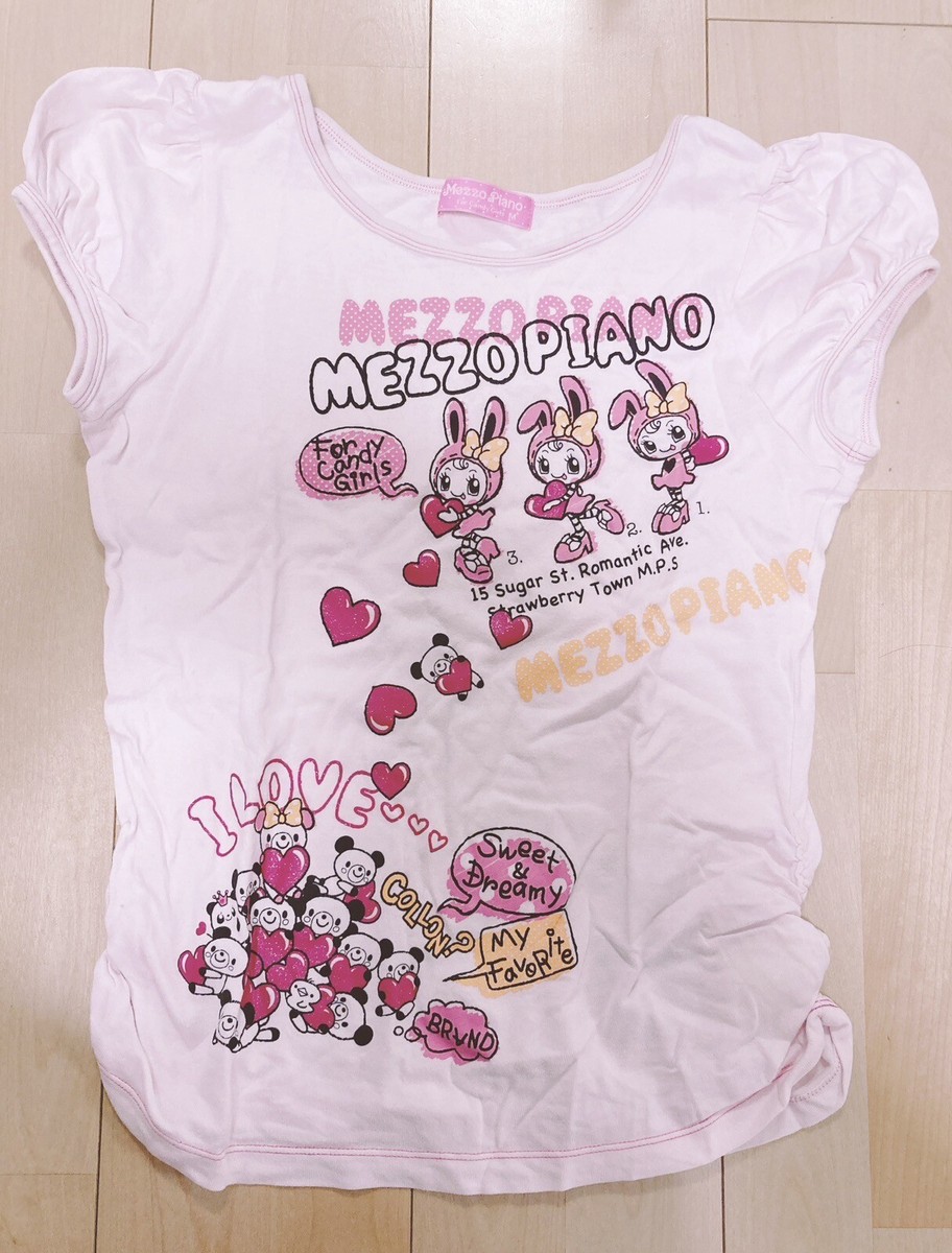 mezzo piano 150cm pink strawberry t shirt sanrio sugar bunnies