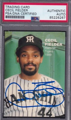 Cecil Fielder PSA/DNA JAPANESE 1989 Star SIGNED CARD Hanshin