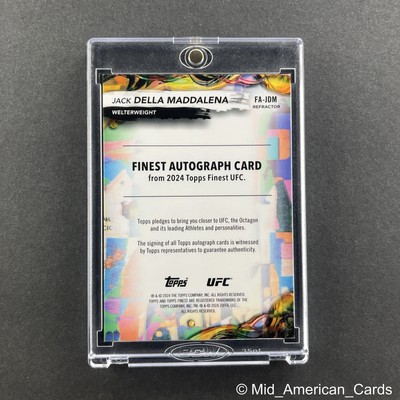 2024 Topps Finest UFC #FA-JDM Jack Della Maddalena Refractor