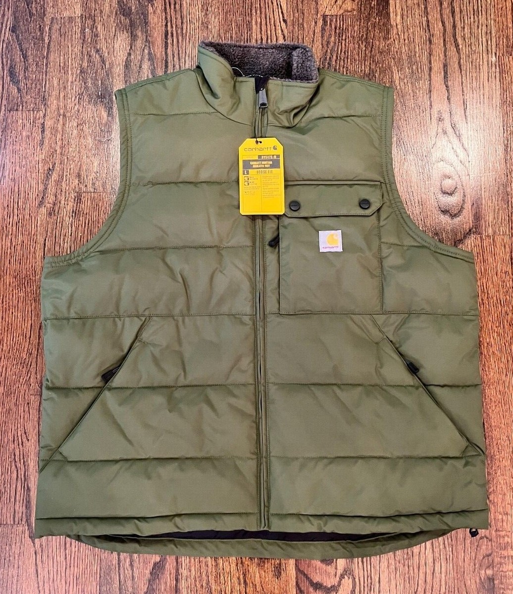 Carhartt Men Chive Green Montana Loose Fit Insulated Vest (OV5475