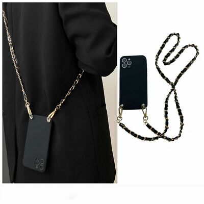 Luxury Crossbody Lanyard Necklace Leather Bracelet Chain Phone