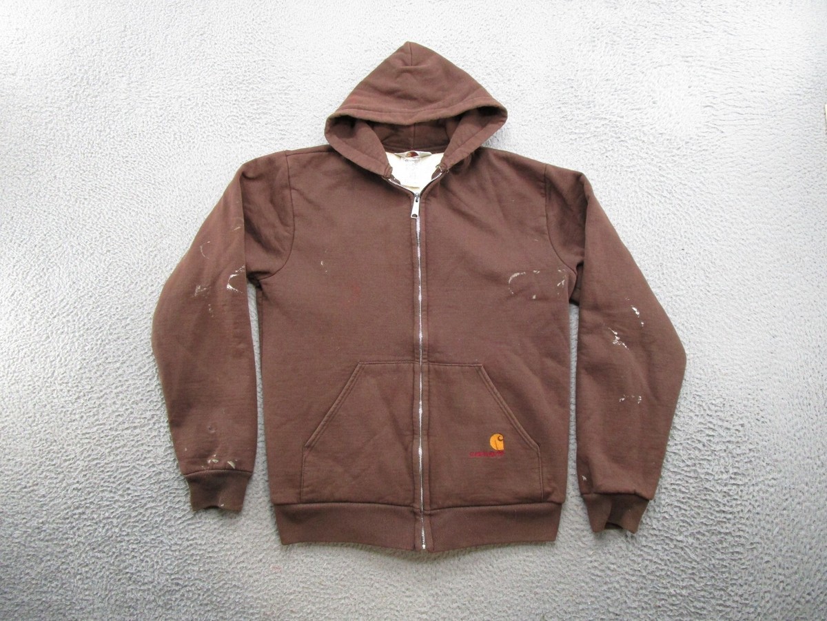 VTG Carhartt Rugged Outdoor Waffle Thermal Lined Hoodie Brown Zip