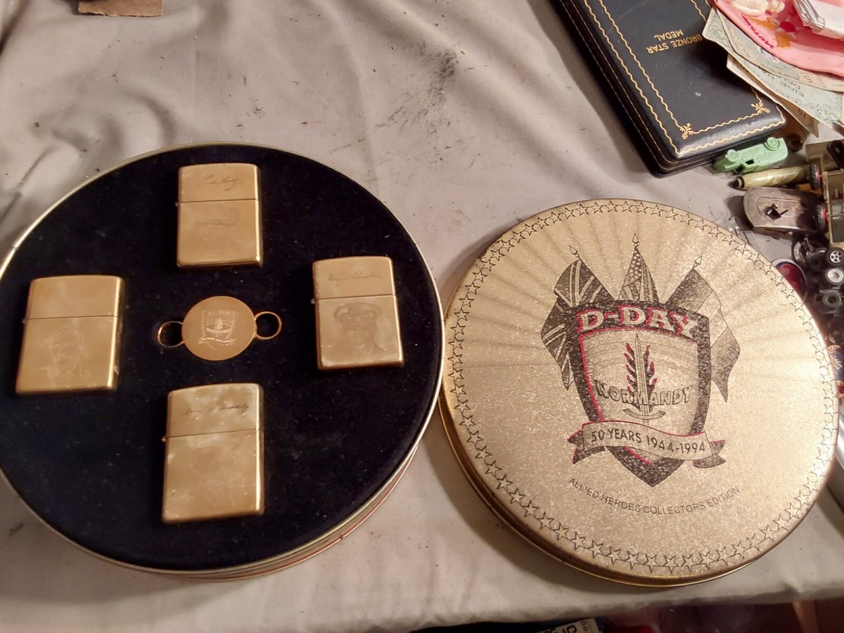 1994 Zippo Boxed WWII D-Day Brass Normandy 50th Anniversary 4
