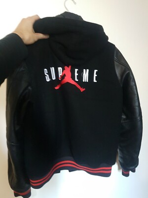 Supreme Jordan Hooded Varsity Jacket M Ultra Rare New Without Tags