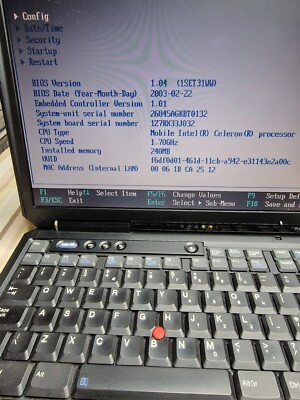 Vtg IBM Thinkpad R40e Laptop 1.7GHz 14