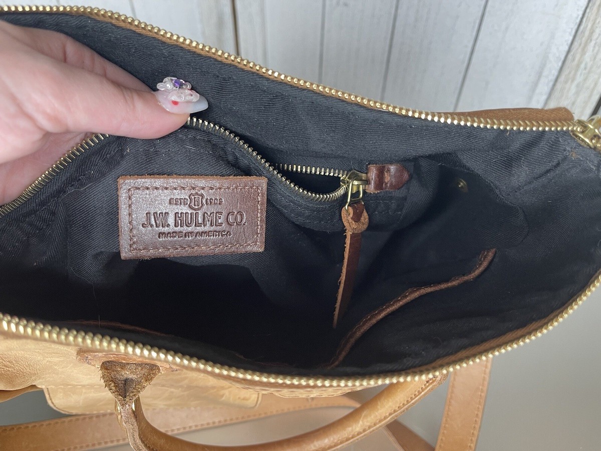 J.W. Hulme Co. Genuine Leather Excursion Tote Bag Double Pocket