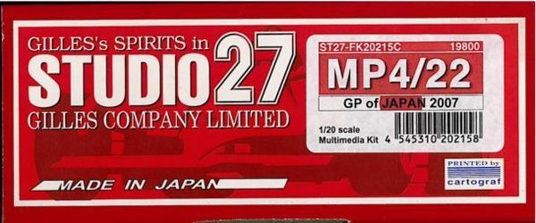 STUDIO 1/20 MP4/22 GP of JAPAN 2007 Multimedia kit | eBay