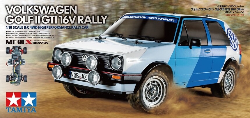Tamiya RC 58714 1:10 VW Golf Mk2 GTI 16V Rally MF-01X RC Model Car