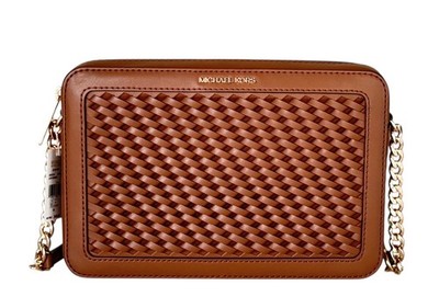 Michael Kors Jet Set Item East West Crossbody Bag Woven Brown | eBay