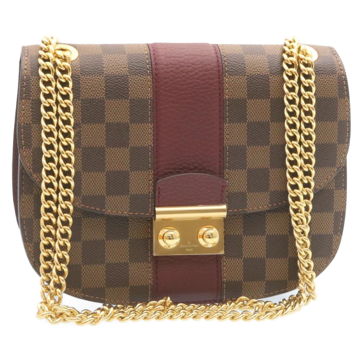LOUIS VUITTON Damier Ebene Wight Chain Shoulder Bag N64420 LV Auth