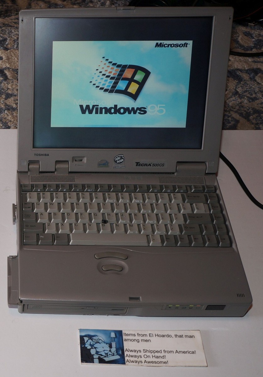 Toshiba Tecra 500CS Pentium Laptop Computer 48mb ram 1gb hdd