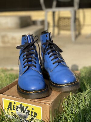 Vintage MIE Royal Blue Dr. Martens 1460 Boots UK 5 | eBay
