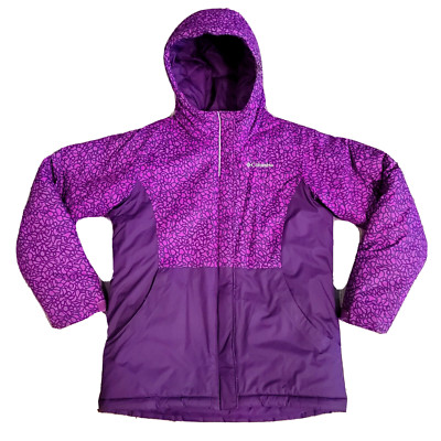 Columbia Insulated Warm Nylon Geometric Purple Winter Snow Hood