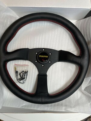 350mm Sports Momo size style steering wheel Titanium Blu screw set