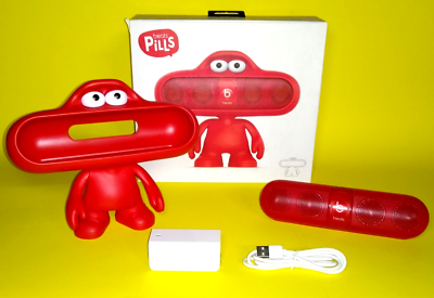 Authentic Beats Pill 2.0 Bluetooth Speaker + Dude Stand Red