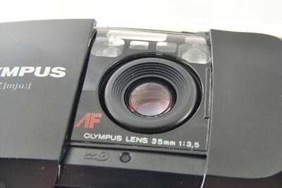 Olympus μ Mju 35mm f/3.5 Point & Shoot Film Camera Black From