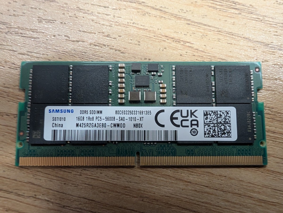 Samsung 16GB DDR5 SODIMM 1Rx8 PC5-5600B-SA0-1010-XT Single SODIMM
