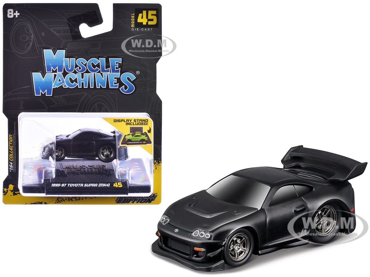 1995-97 TOYOTA SUPRA (MK4) MATT BLACK 1/64 DIECAST CAR BY MUSCLE