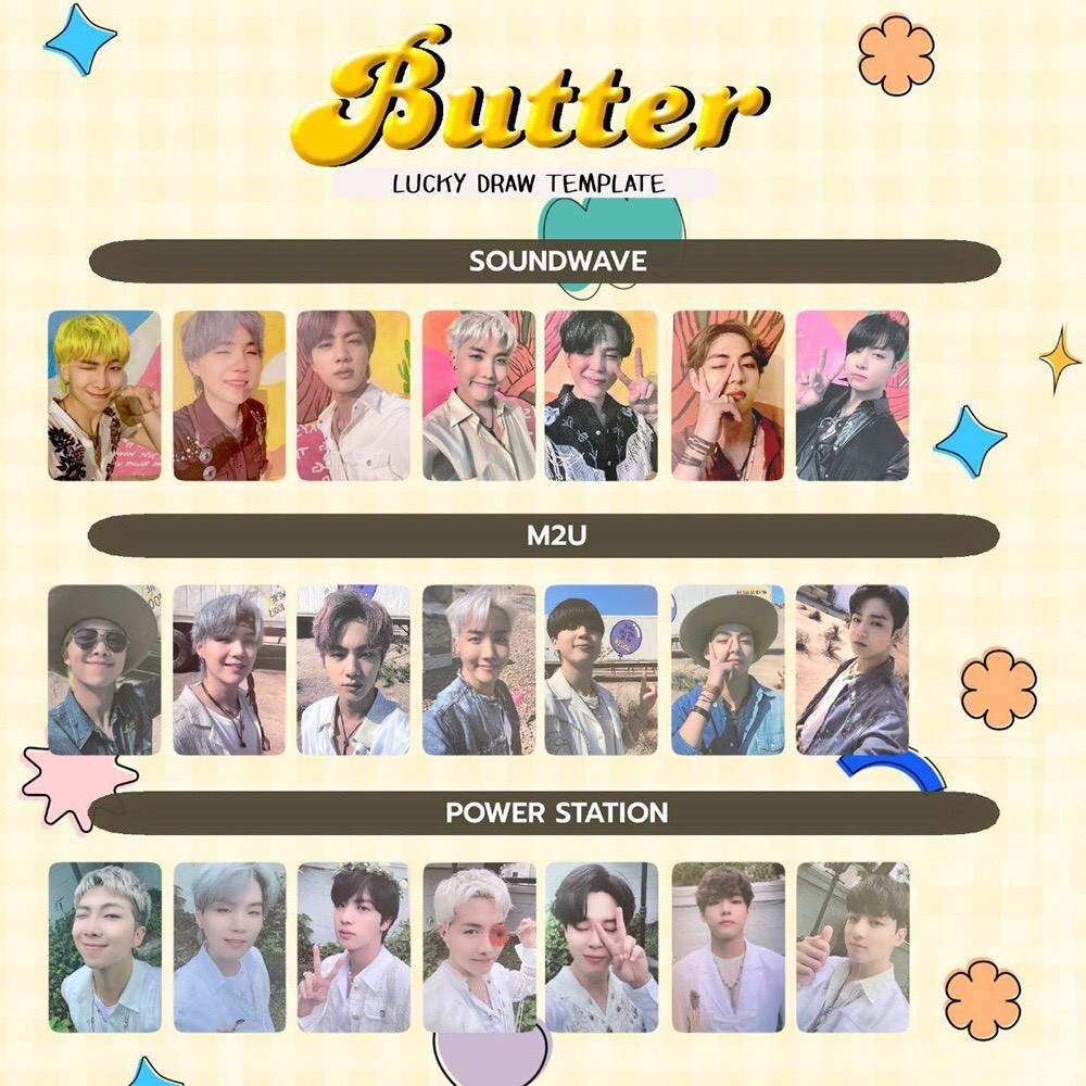 BTS BUTTER LUCKY DRAW OFFICIAL PHOTOCARD SOUNDWAVE, M2U, POWER