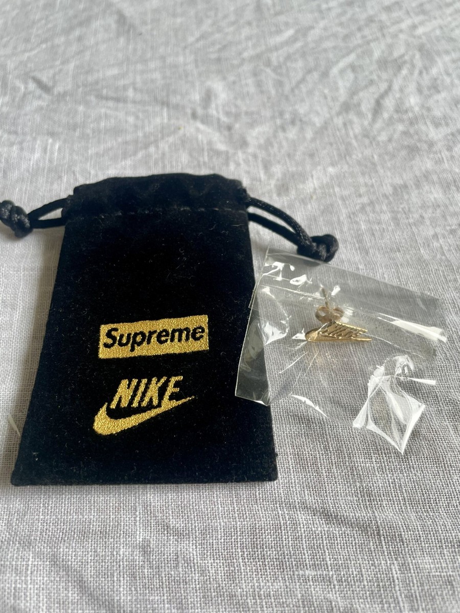 AUTH Supreme/Nike 14K Gold Swoosh Stud Earring (single earring) | eBay