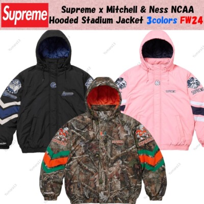 Supreme x Mitchell & Ness NCAA Hooded Stadium Jacket 3colors FW24