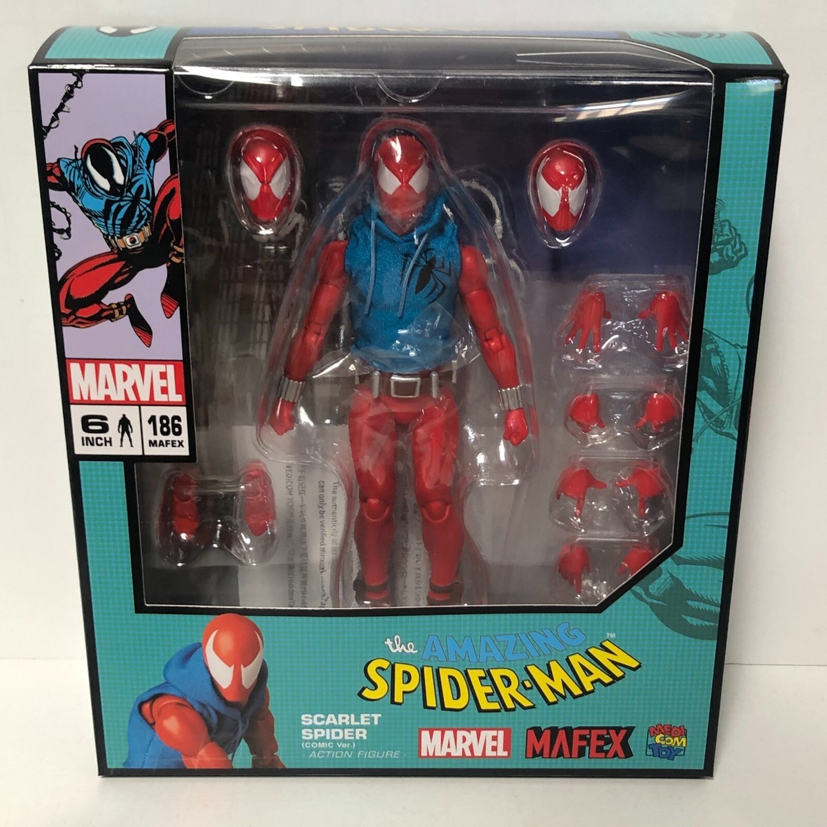 AUTHENTIC Mafex Marvel Spider-Man Scarlet Spider Costume #186